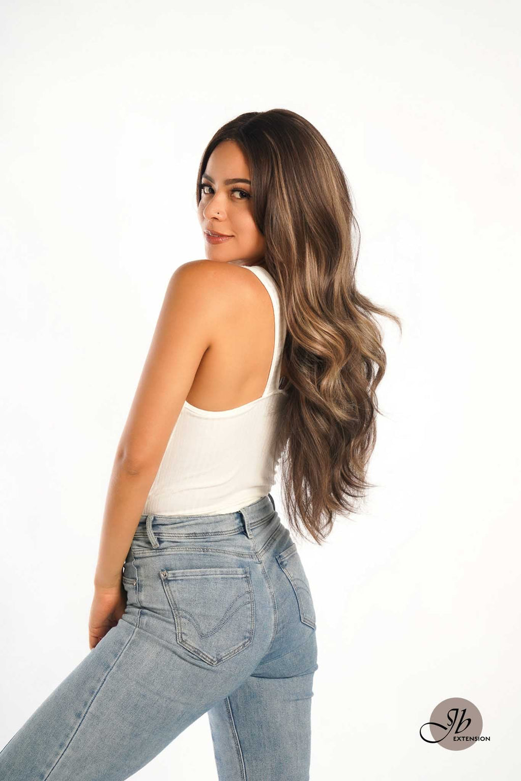 Nichole's Selection - 26 Inches Curly Women Brown With Highlight Wig Pre-Cut Frontlace Glueless Wig EMMIE HIGHLIGHT