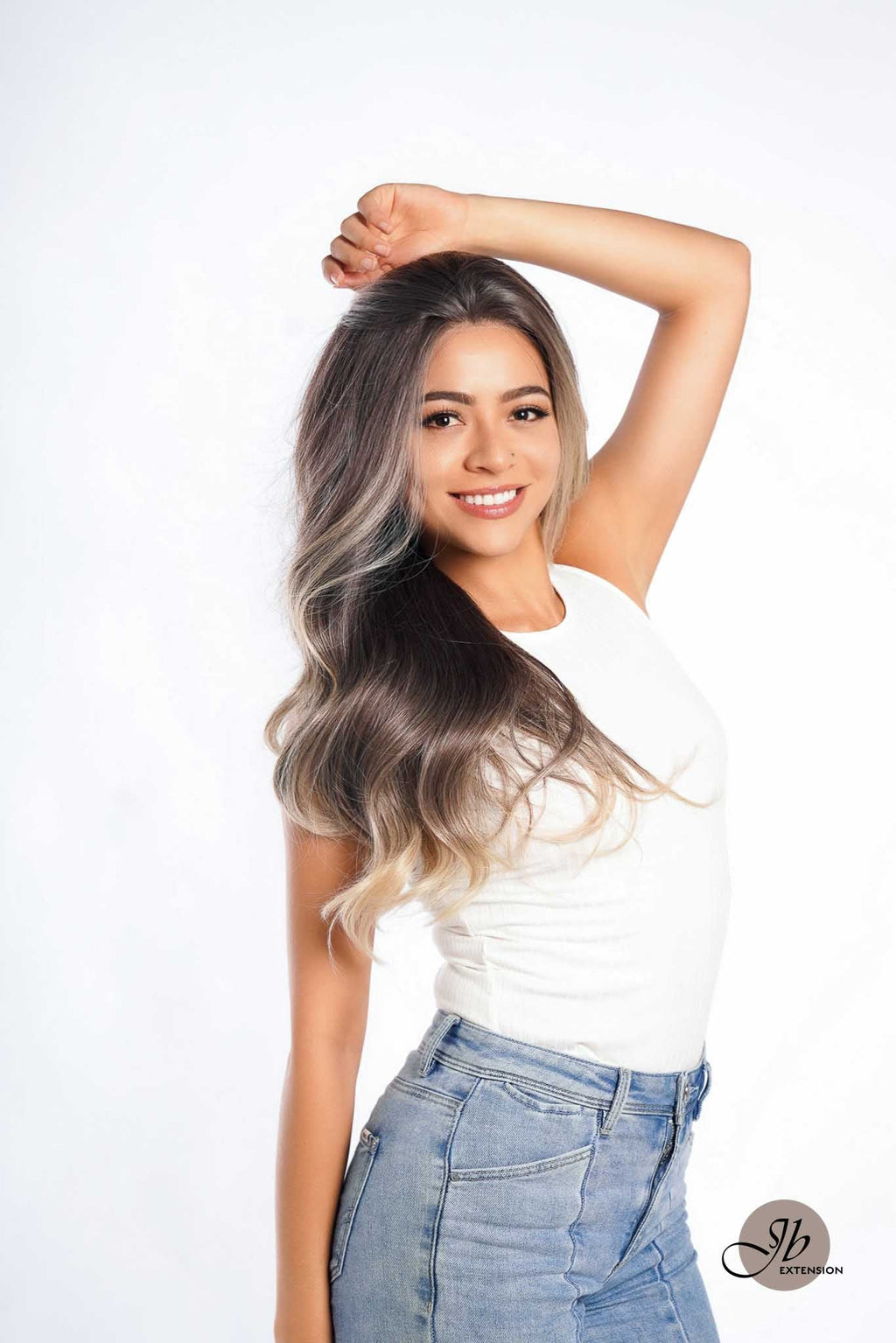 Get influncer look with 26 Inches Curly Mix Blonde Free Part Wig CHELSEY