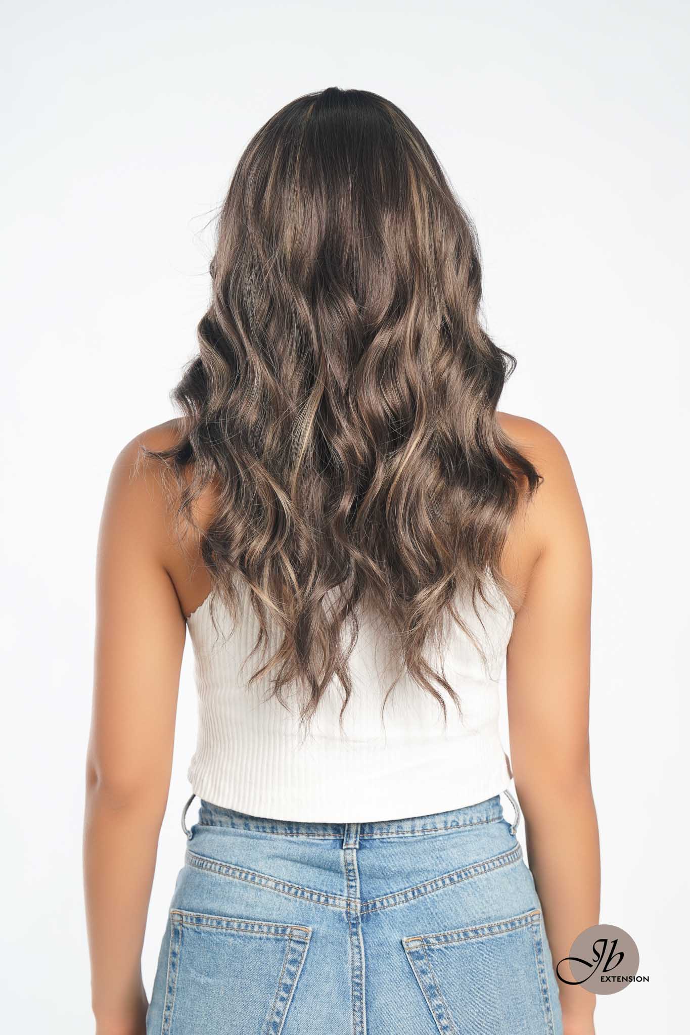 Nichole's Selection - 22 Inches Body Wave Brown With Highlight Pre-Cut Frontlace Glueless Wig CLAIRE LACE M