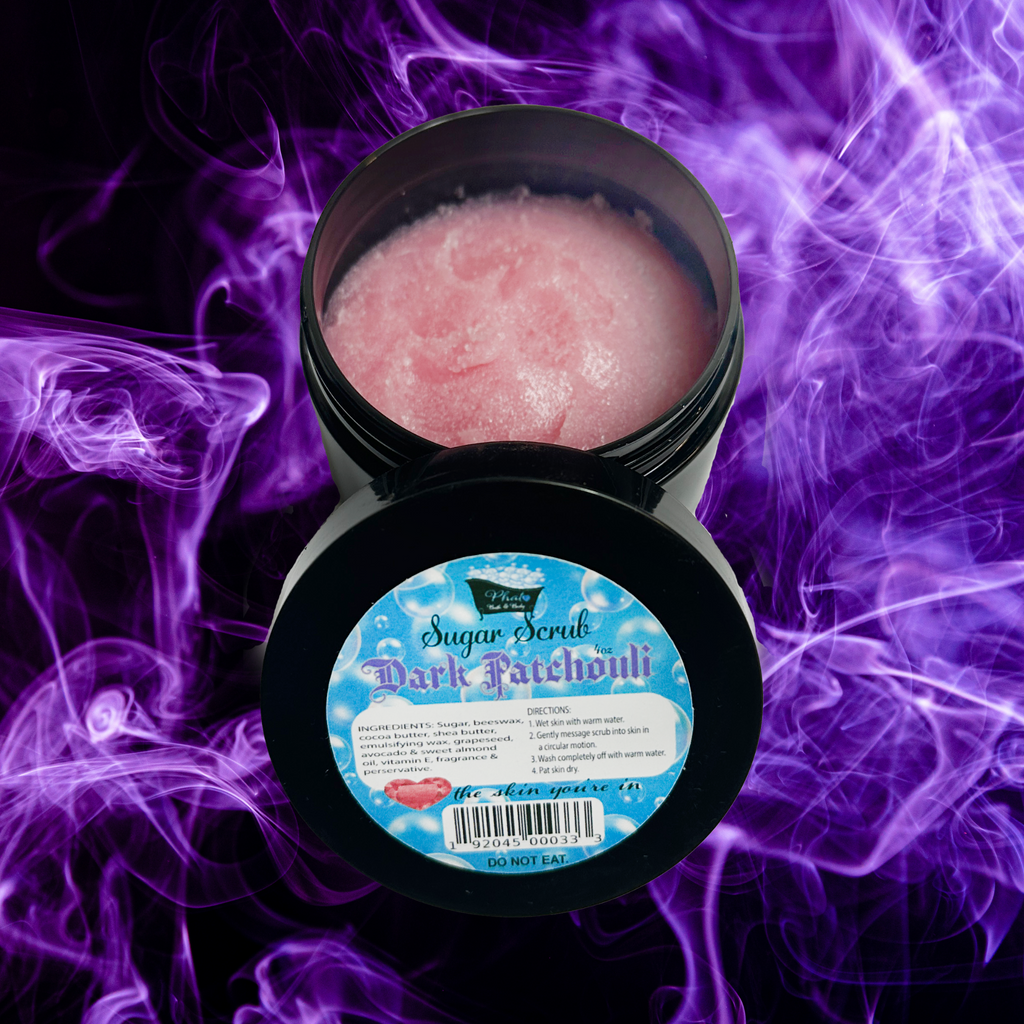 Dark Patchouli Whipped Shea Sugar Scrub with Cocoa Butter Scrub | 5 oz