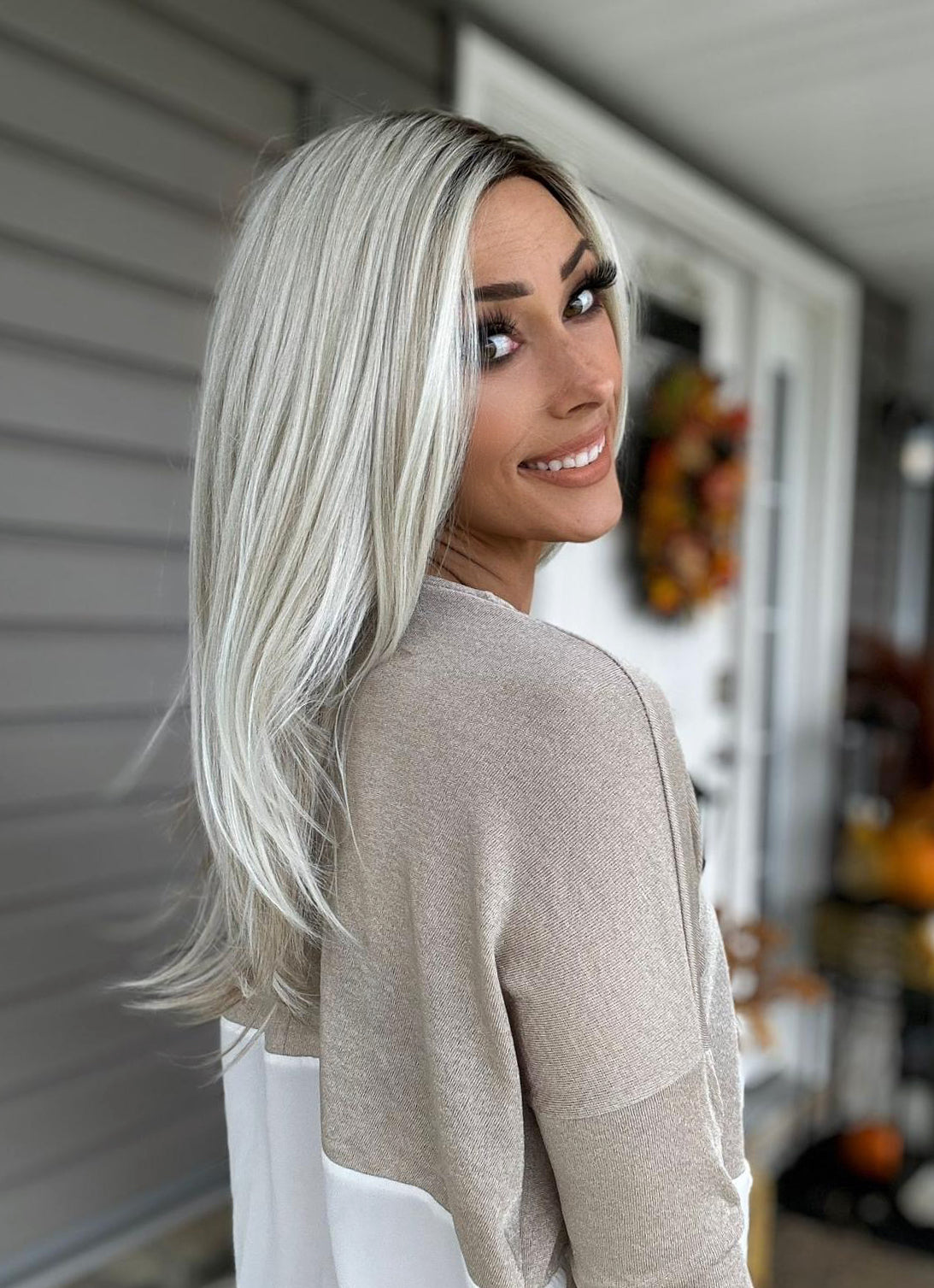 Nichole's Selection - SARAH MONO Monofilament Handmade Wig 6X5 Full Monofilament Hand Tied Top Wig 22 Inches Blonde Color Full Mono Lace Glueless Wig SARAH MONO【BENDY EAR TABS】