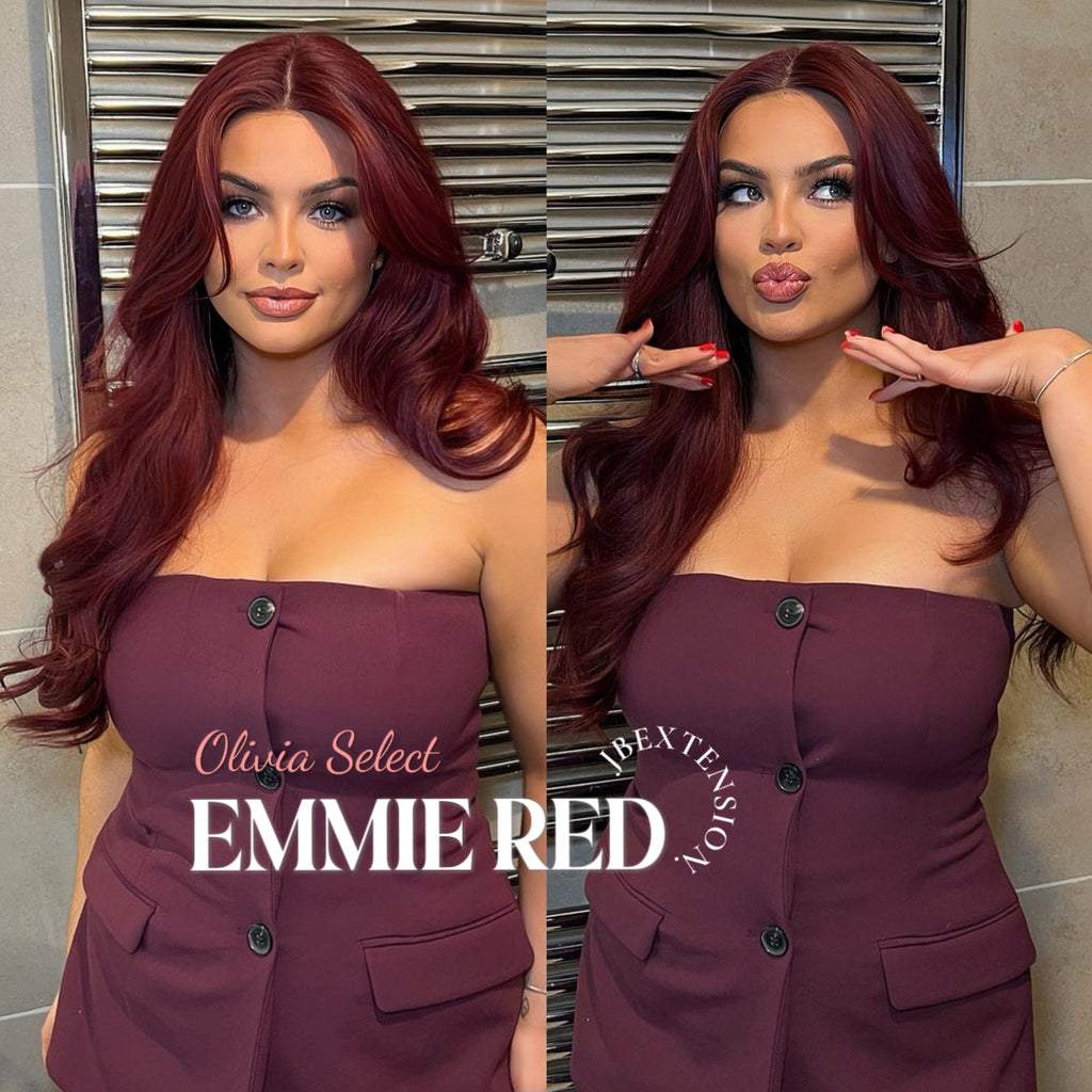 Olivia's Pick-26 Inches Curly Women Red Wig Pre-Cut Frontlace Glueless Wig EMMIE RED