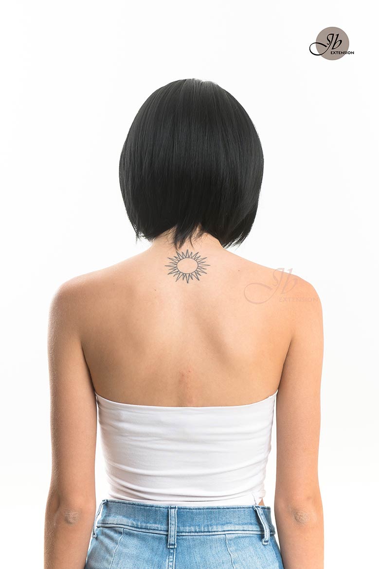 JBEXTENSION 10 Inches Short Bob Cut Black Wig CATIA