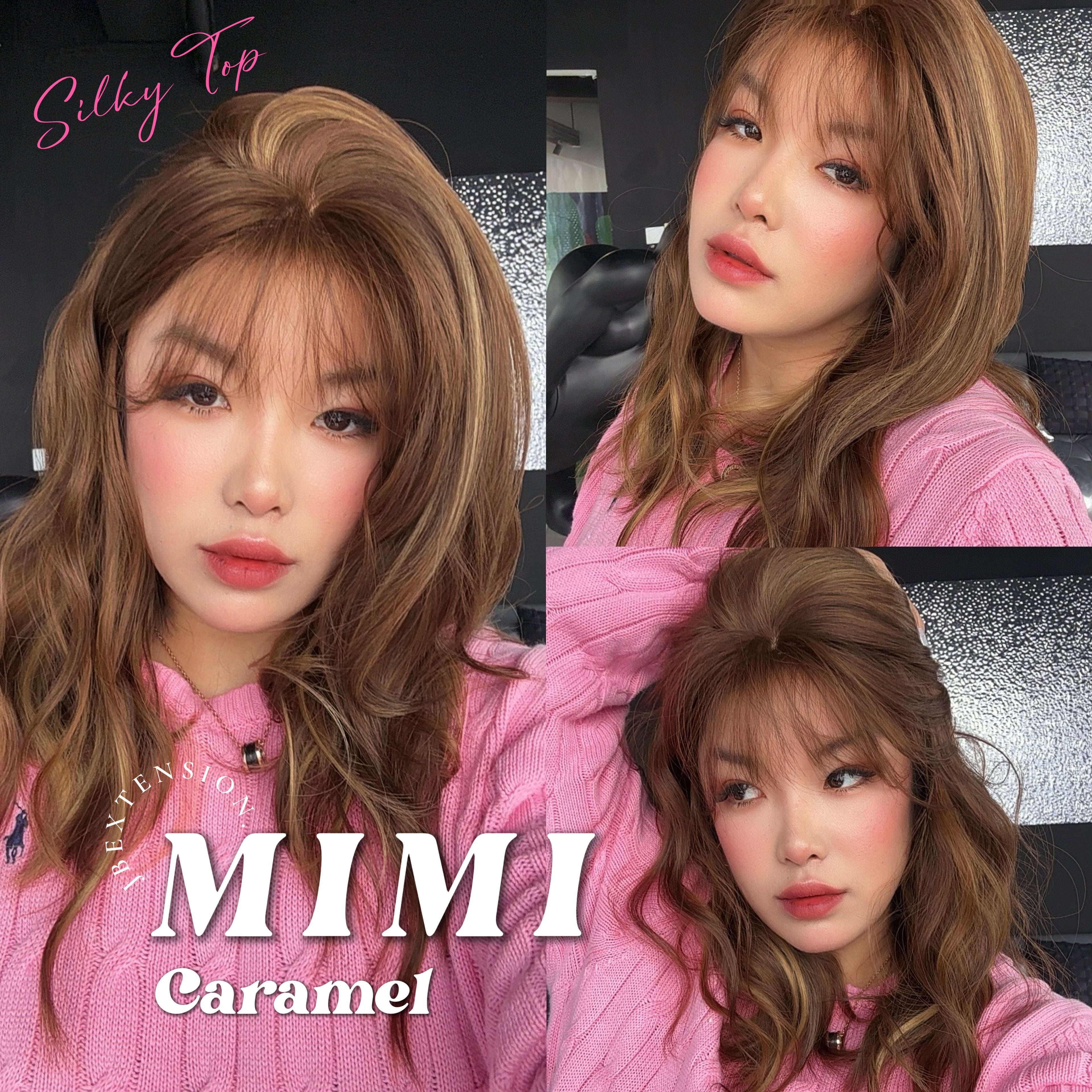 JBEXTENSION 16 Inches Scalpiana 3.5X4 Hard Silky Top Natural Scalp Effect Caramel Body Wave Wig With Bangs Wig MIMI SILK TOP CARAMEL