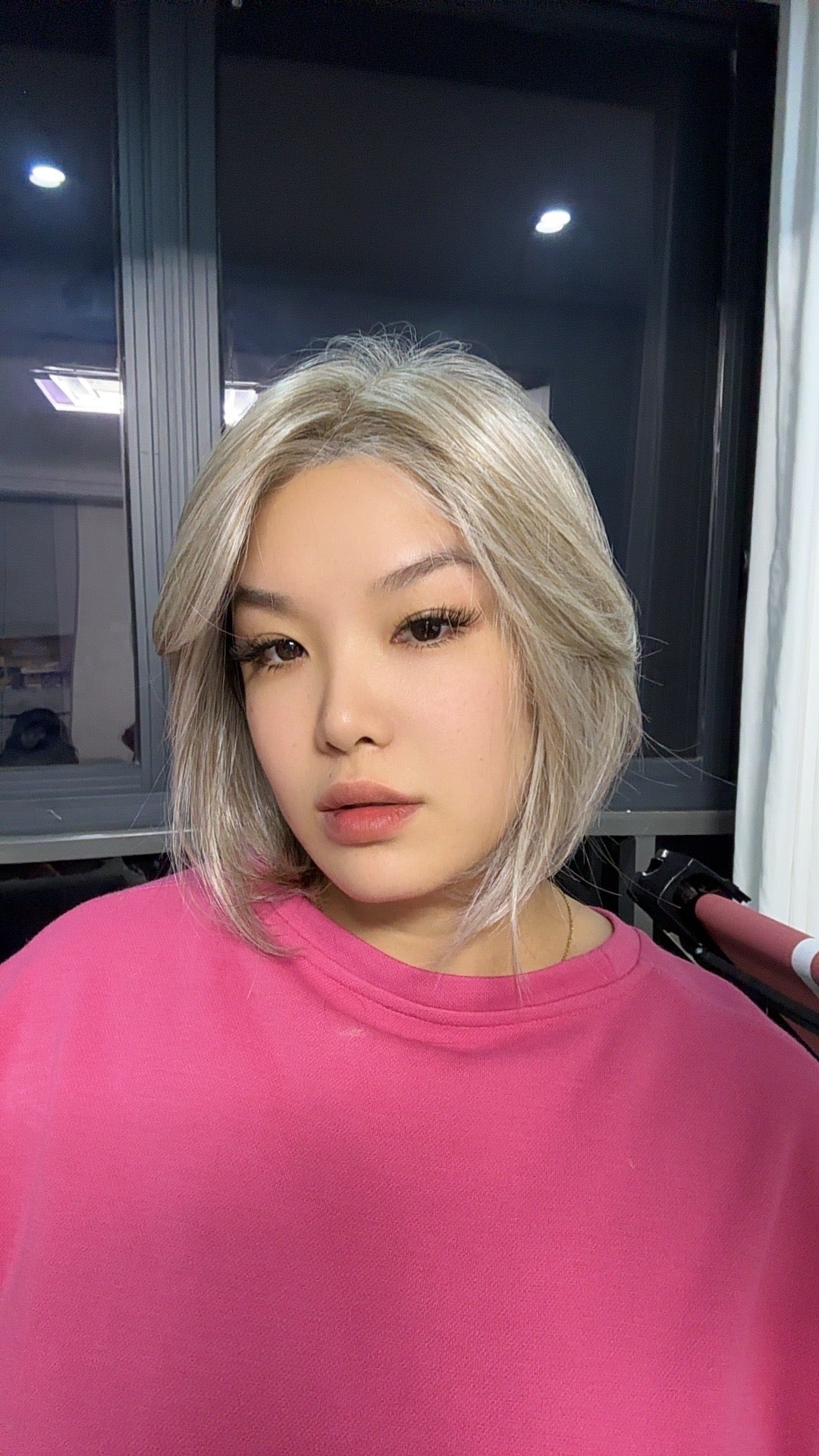 HOT OF SEASON - 12 Inches Bob Cut Cream Blonde Pre-Cut Snowflake Lace Frontlace Glueless Wig KHLOE CREAM BLONDE【PERMATEASE】【BENDY EAR TABS】- S/M