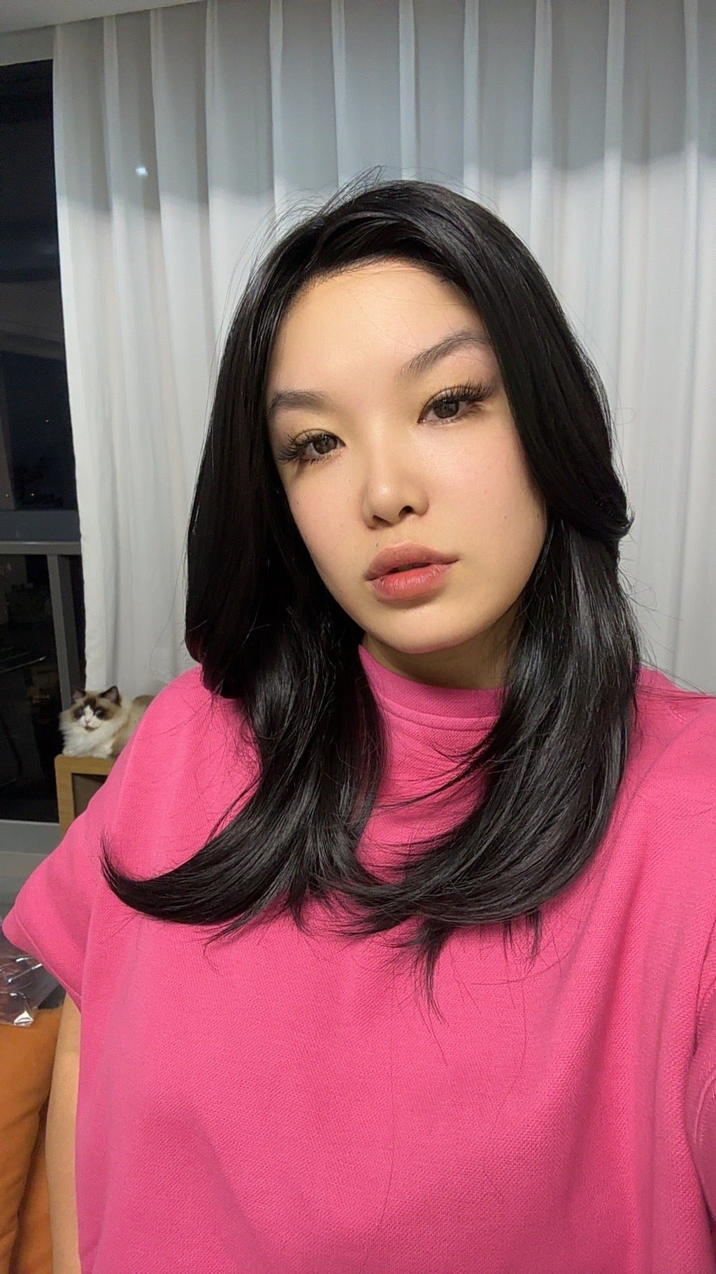 HOT OF SEASON - 18 Inches Black Pre-Cut Snowflake Lace Frontlace Glueless Wig KHLOE LONG BLACK【PERMATEASE】【BENDY EAR TABS】