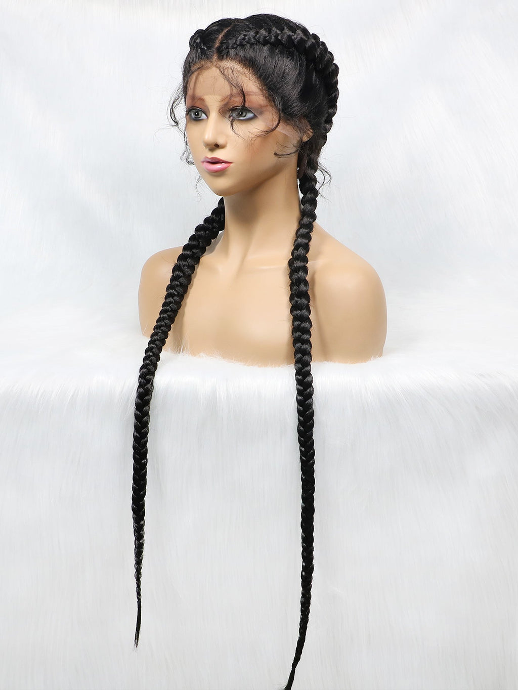 Get this look with JBextension 40" Lace Front Box Braided Wigs  with Baby Hair  - Zendaya