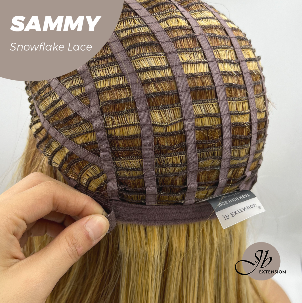 JBEXTENSION 15 Inches Honey Blonde Pre-Cut Snowflake Lace Frontlace Glueless Wig SAMMY【PERMATEASE】【BENDY EAR TABS】