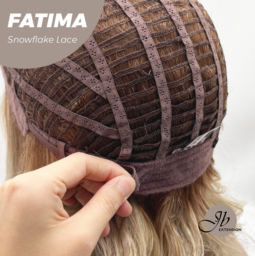 [PRE-ORDER] JBEXTENSION 12 Inches Blonde Curly Pre-Cut Side Part Snowflake Lace Frontlace Glueless Wig FATIMA SNOWFLAKE【BENDY EAR TABS】- M/L