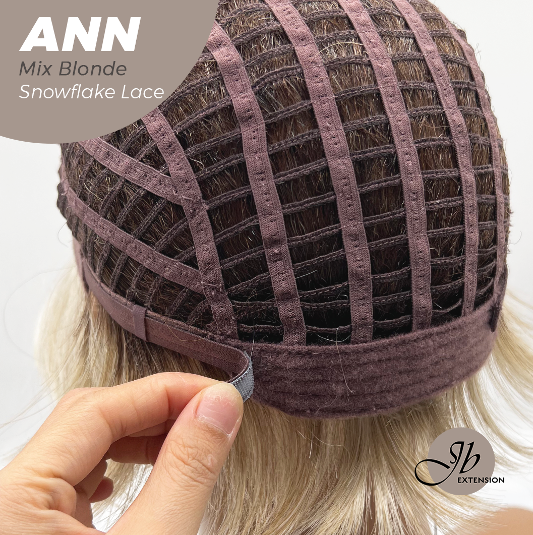 JBEXTENSION 10 Inches Mix Blonde Pre-Cut Side Part Snowflake Lace Frontlace Glueless Wig ANN MIX BLONDE【BENDY EAR TABS】