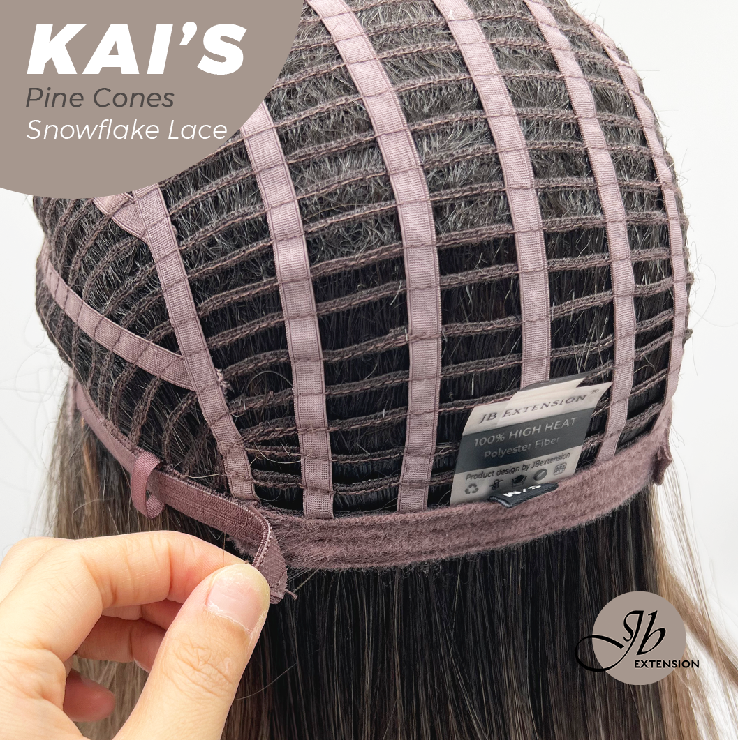 JBEXTENSION 18 Inches Pine Cones Pre-Cut Snowflake Lace Frontlace Glueless Wig KAI'S PINE CONES【PERMATEASE】【BENDY EAR TABS】