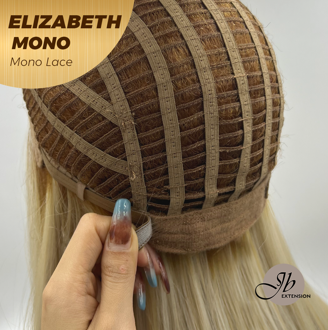 JBEXTENSION ELIZABETH MONO Monofilament Handmade Wig 6X5 Full Monofilament Hand Tied Top Wig 20 Inches Sandy Blonde Mono Lace Wig With Anti-slip Silicone Strips Glueless Wig ELIZABETH MONO【BENDY EAR TABS】