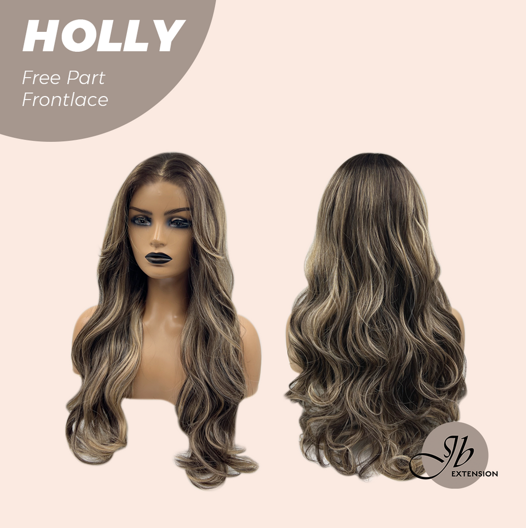 Get the Influencer Look with Brown With Highlight Wave Pre-Cut Wig HOLLY