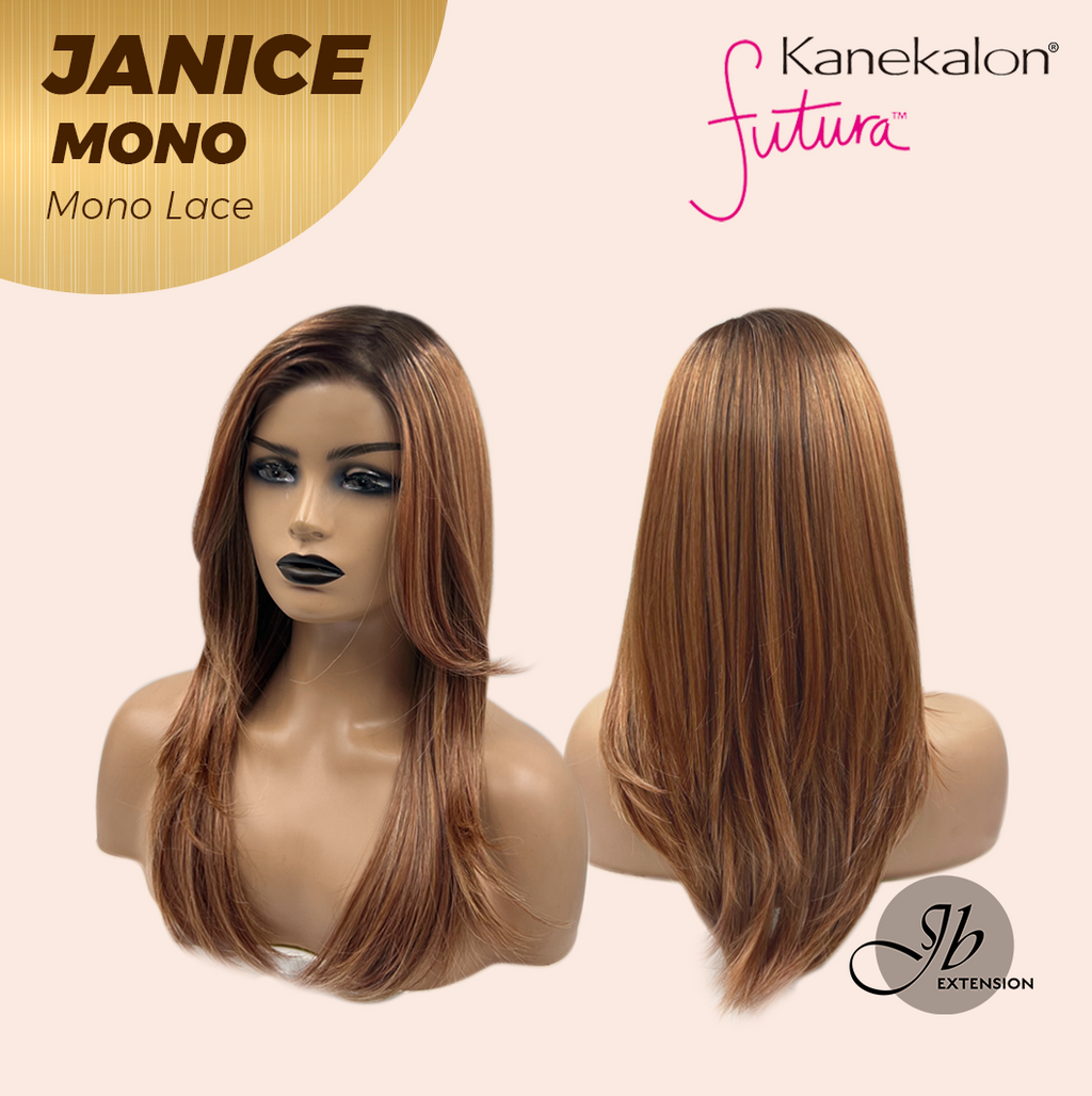 JBEXTENSION JANICE MONO Monofilament Handmade Wig 6X5 Full Monofilament Hand Tied Top Wig 20 Inches Copper Mono Lace Wig With Anti-slip Silicone Strips Glueless Wig JANICE MONO【BENDY EAR TABS】