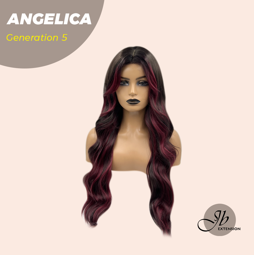 JBEXTENSION GENERATION FIVE 28 Inches Wave Black Red Wig ANGELICA G5