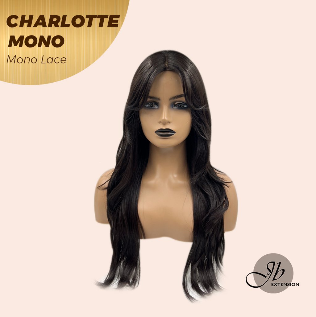 [PRE-ORDER] JBEXTENSION CHARLOTTE MONO Partial Monofilament Wig 22 Inches Natural Black Partial Mono Lace Glueless Wig CHARLOTTE MONO【BENDY EAR TABS】