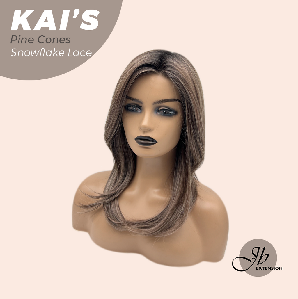 JBEXTENSION 18 Inches Pine Cones Pre-Cut Snowflake Lace Frontlace Glueless Wig KAI'S PINE CONES【PERMATEASE】【BENDY EAR TABS】