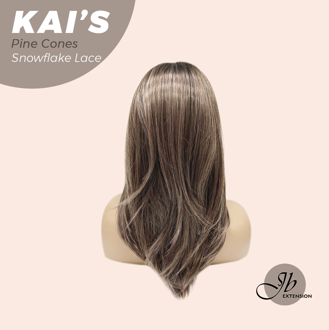 JBEXTENSION 18 Inches Pine Cones Pre-Cut Snowflake Lace Frontlace Glueless Wig KAI'S PINE CONES【PERMATEASE】【BENDY EAR TABS】