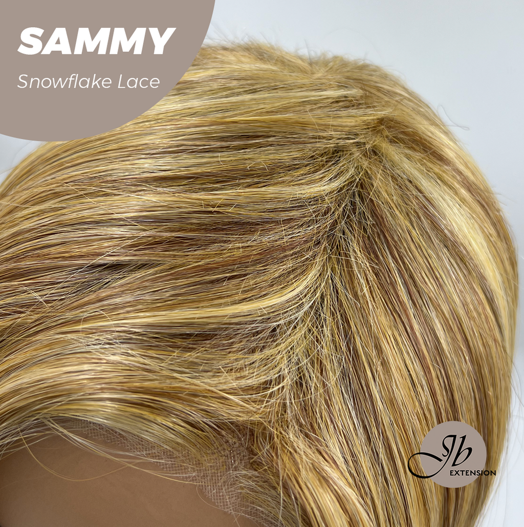 JBEXTENSION 15 Inches Honey Blonde Pre-Cut Snowflake Lace Frontlace Glueless Wig SAMMY【PERMATEASE】【BENDY EAR TABS】