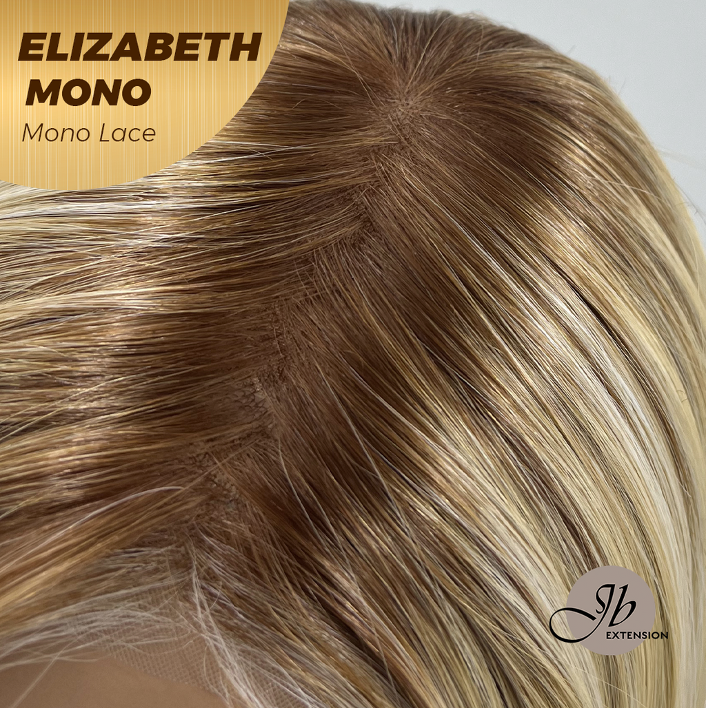 JBEXTENSION ELIZABETH MONO Monofilament Handmade Wig 6X5 Full Monofilament Hand Tied Top Wig 20 Inches Sandy Blonde Mono Lace Wig With Anti-slip Silicone Strips Glueless Wig ELIZABETH MONO【BENDY EAR TABS】