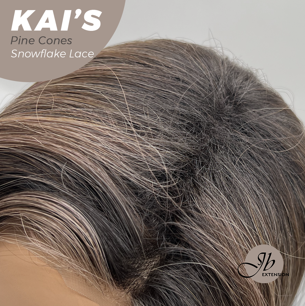 JBEXTENSION 18 Inches Pine Cones Pre-Cut Snowflake Lace Frontlace Glueless Wig KAI'S PINE CONES【PERMATEASE】【BENDY EAR TABS】