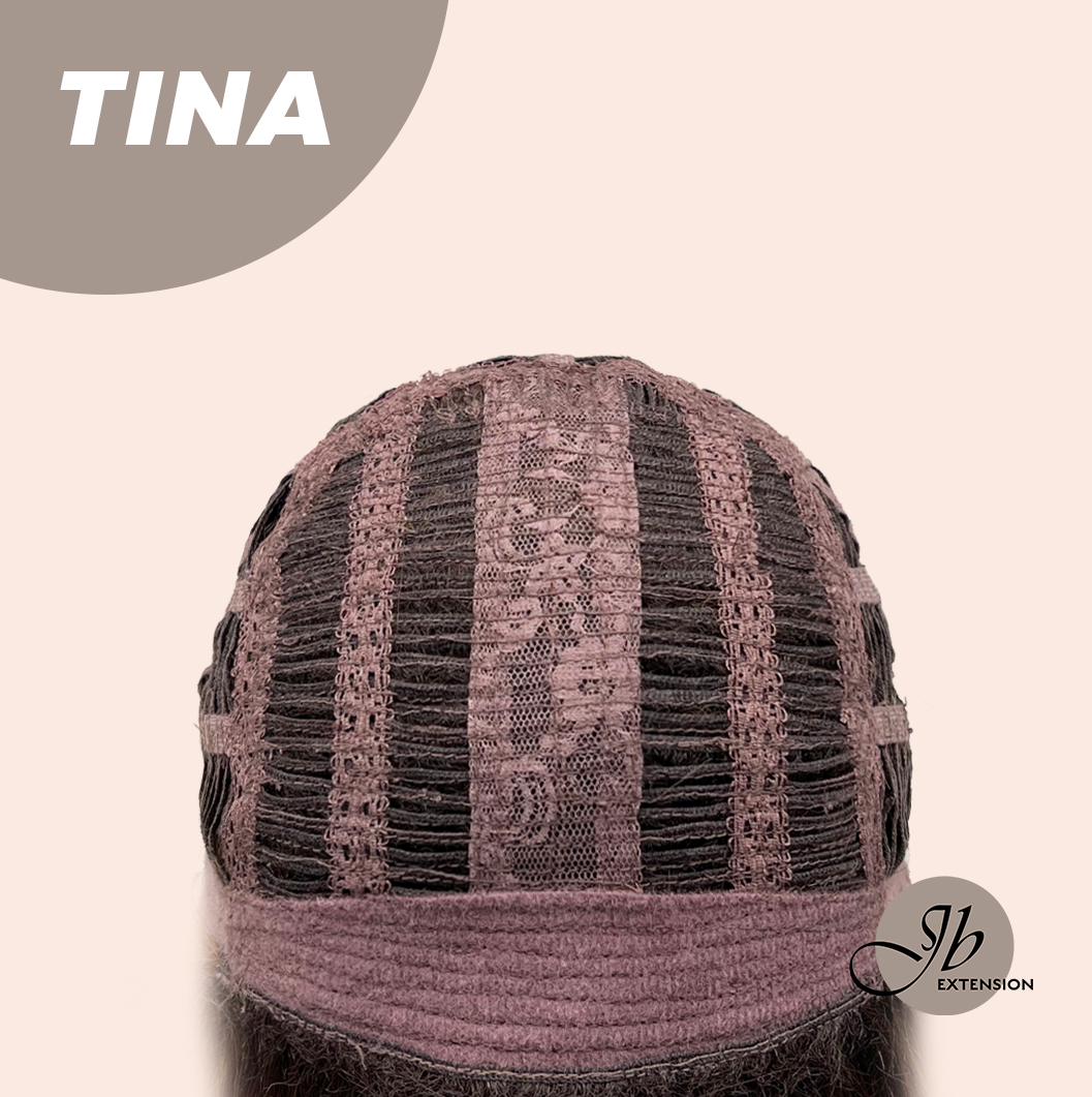 JBEXTENSION 18 Inches Brown Mocha Curly Women Fashion Full Machine Wig TINA【PLUS PERMATEASE】【BENDY EAR TABS】