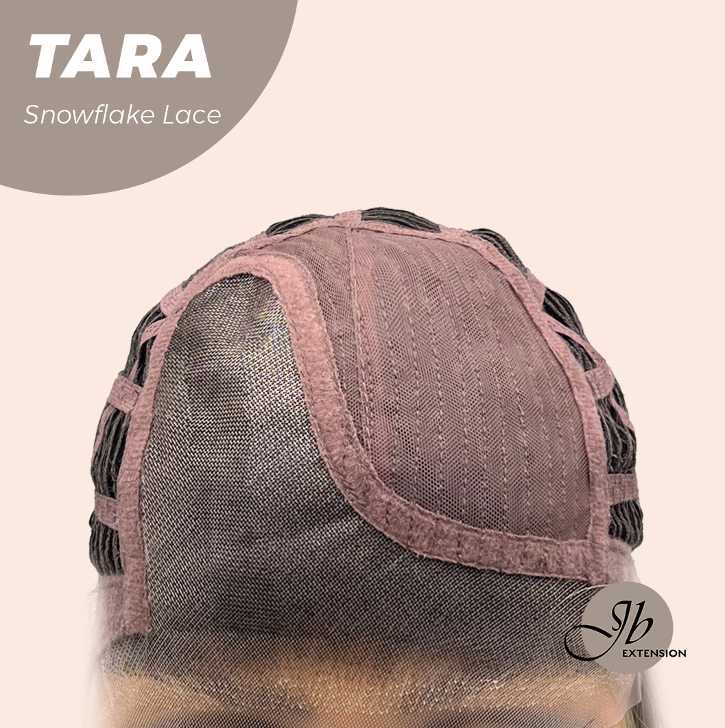 JBEXTENSION 12 Inches Shatush Mix Blonde Pre-Cut Side Part Snowflake Lace Frontlace Glueless Wig TARA SNOWFLAKE【BENDY EAR TABS】- M/L