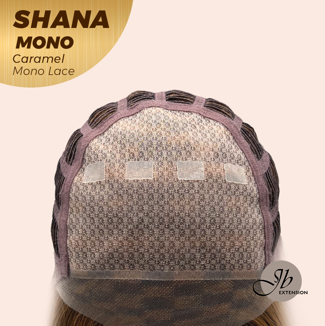 JBEXTENSION SHANA MONO Monofilament Handmade Wig 6X5 Full Monofilament Hand Tied Top Wig 10 Inches Caramel Mono Lace Handmade Futura Fiber Wig With Anti-slip Silicone Strips Glueless Wig SHANA MONO CARAMEL【BENDY EAR TABS】