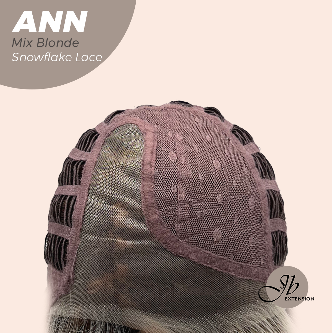 JBEXTENSION 10 Inches Mix Blonde Pre-Cut Side Part Snowflake Lace Frontlace Glueless Wig ANN MIX BLONDE【BENDY EAR TABS】