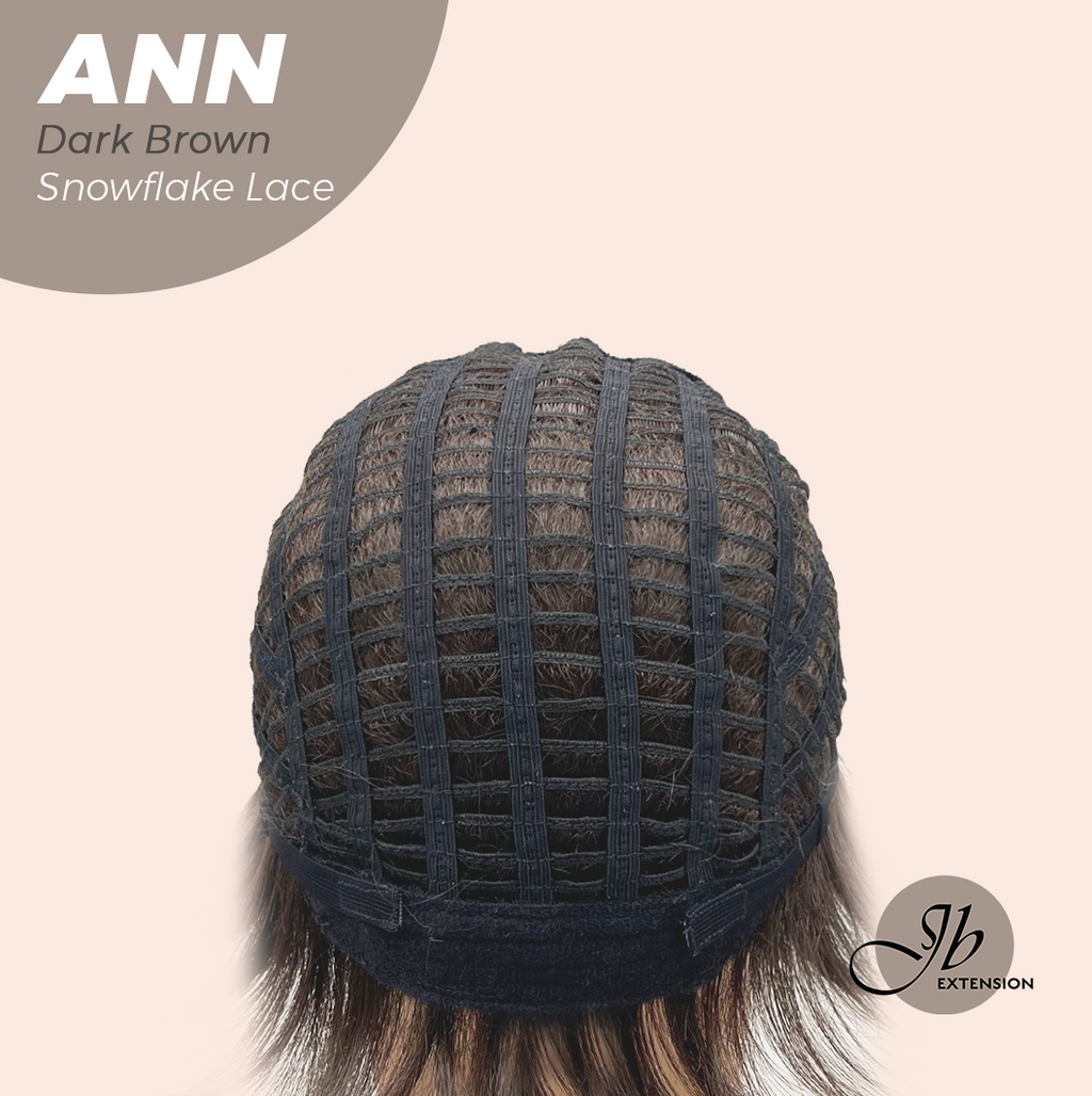 JBEXTENSION 10 Inches Dark Brown Pre-Cut Side Part Snowflake Lace Frontlace Glueless Wig ANN DARK BROWN【BENDY EAR TABS】