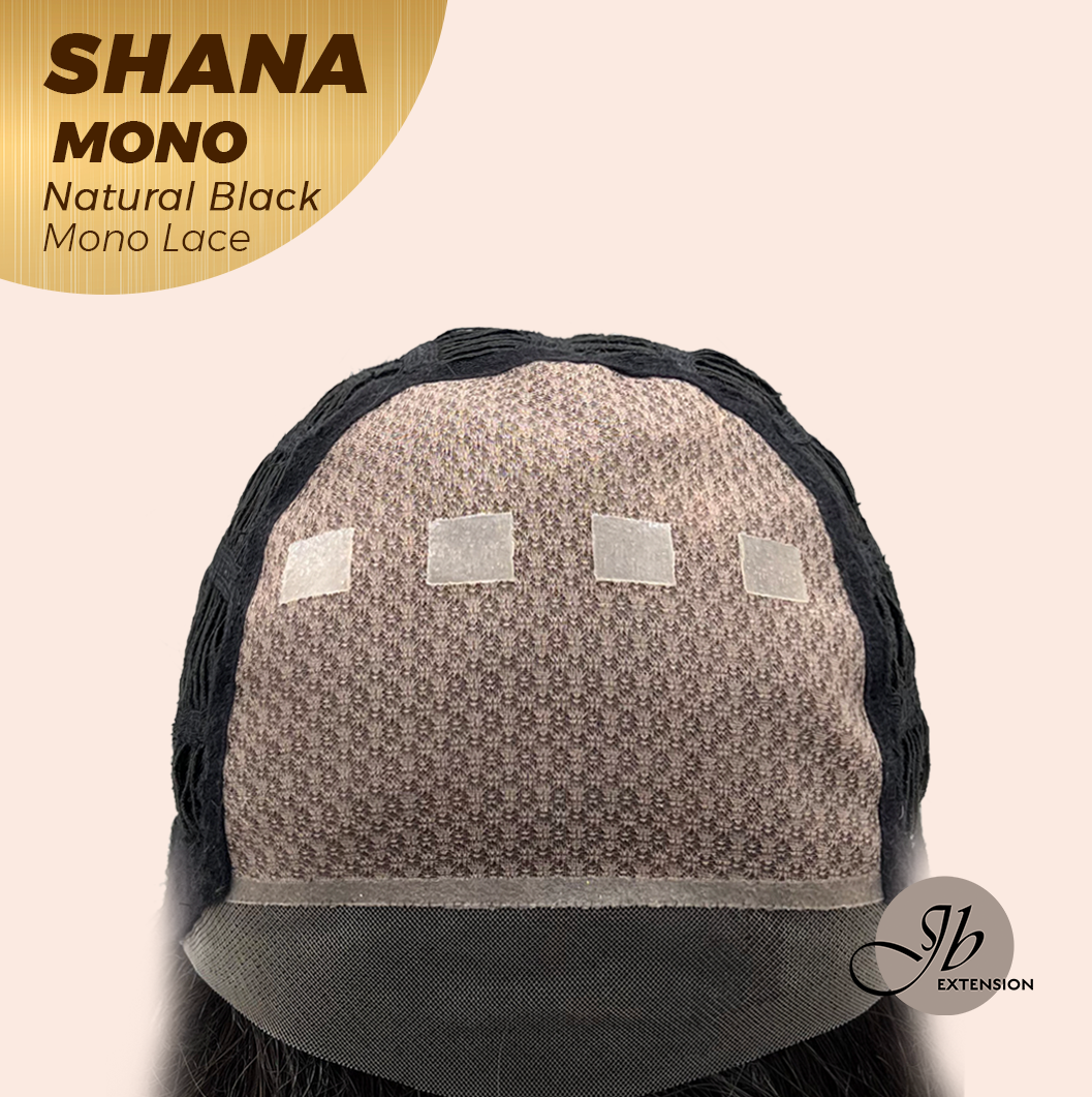 JBEXTENSION SHANA MONO Monofilament Handmade Wig 6X5 Full Monofilament Hand Tied Top Wig 10 Inches Natural Black Mono Lace Handmade Futura Fiber Wig With Anti-slip Silicone Strips Glueless Wig SHANA MONO NATURAL BLACK【BENDY EAR TABS】