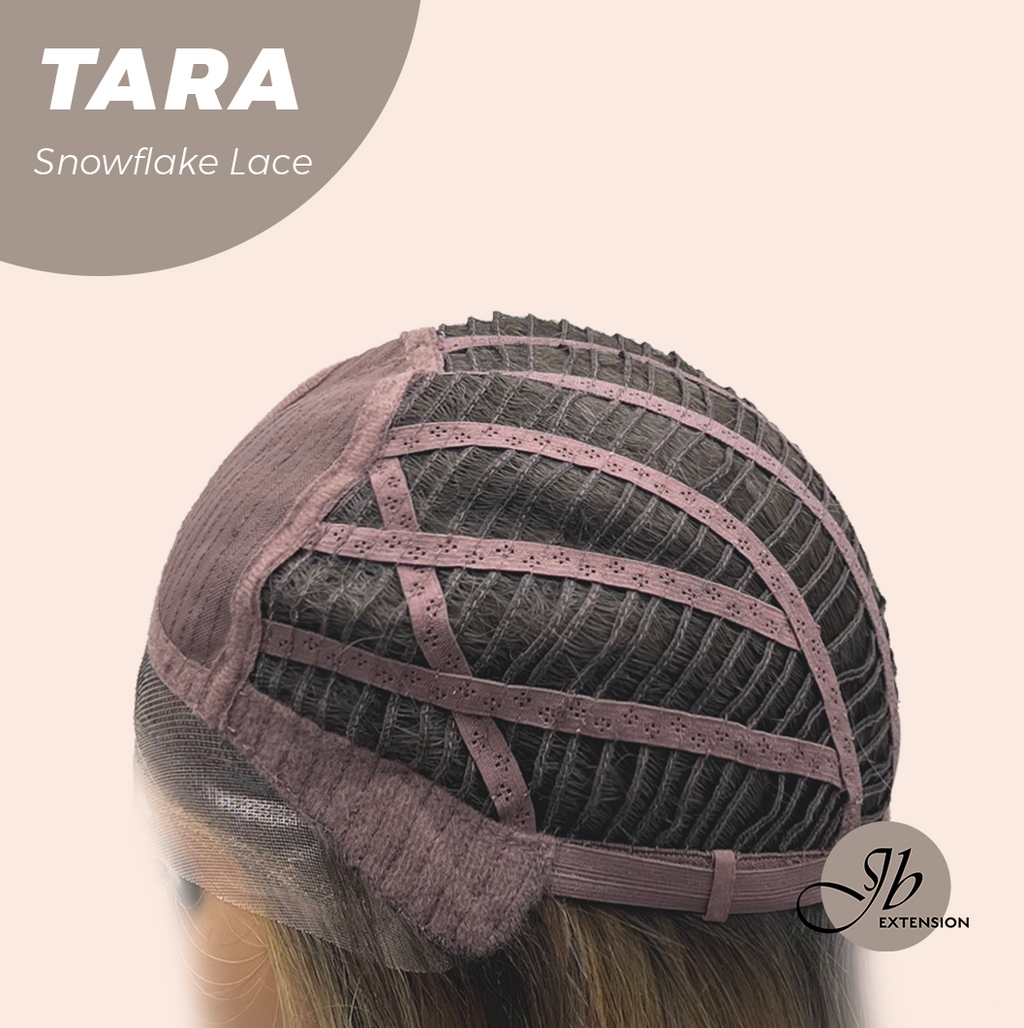 JBEXTENSION 12 Inches Shatush Mix Blonde Pre-Cut Side Part Snowflake Lace Frontlace Glueless Wig TARA SNOWFLAKE【BENDY EAR TABS】- M/L