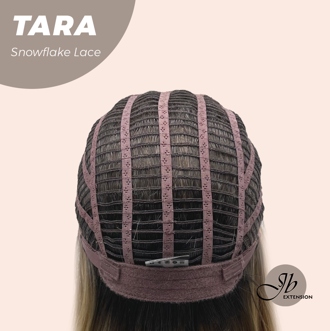 JBEXTENSION 12 Inches Shatush Mix Blonde Pre-Cut Side Part Snowflake Lace Frontlace Glueless Wig TARA SNOWFLAKE【BENDY EAR TABS】- M/L