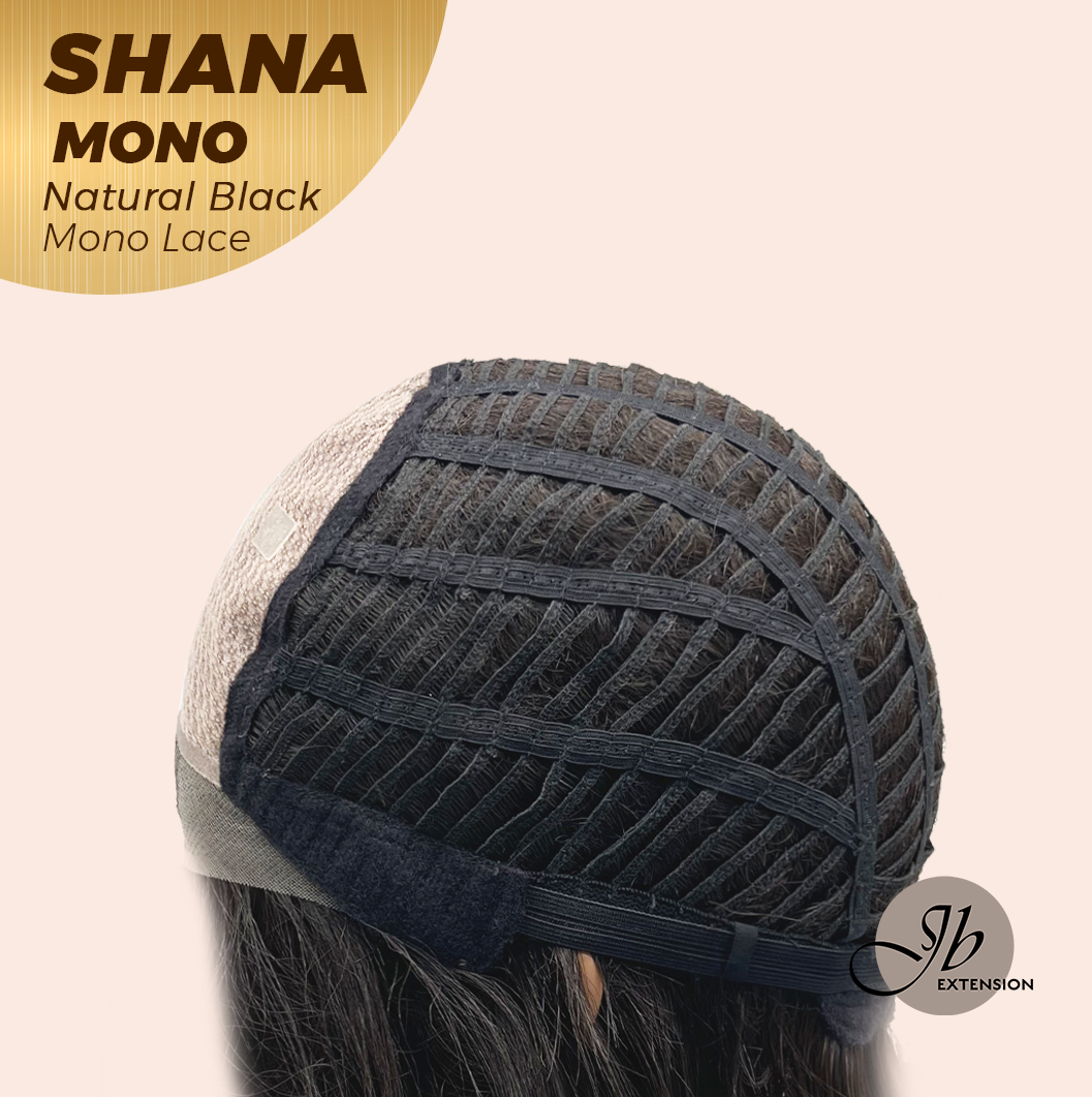 JBEXTENSION SHANA MONO Monofilament Handmade Wig 6X5 Full Monofilament Hand Tied Top Wig 10 Inches Natural Black Mono Lace Handmade Futura Fiber Wig With Anti-slip Silicone Strips Glueless Wig SHANA MONO NATURAL BLACK【BENDY EAR TABS】