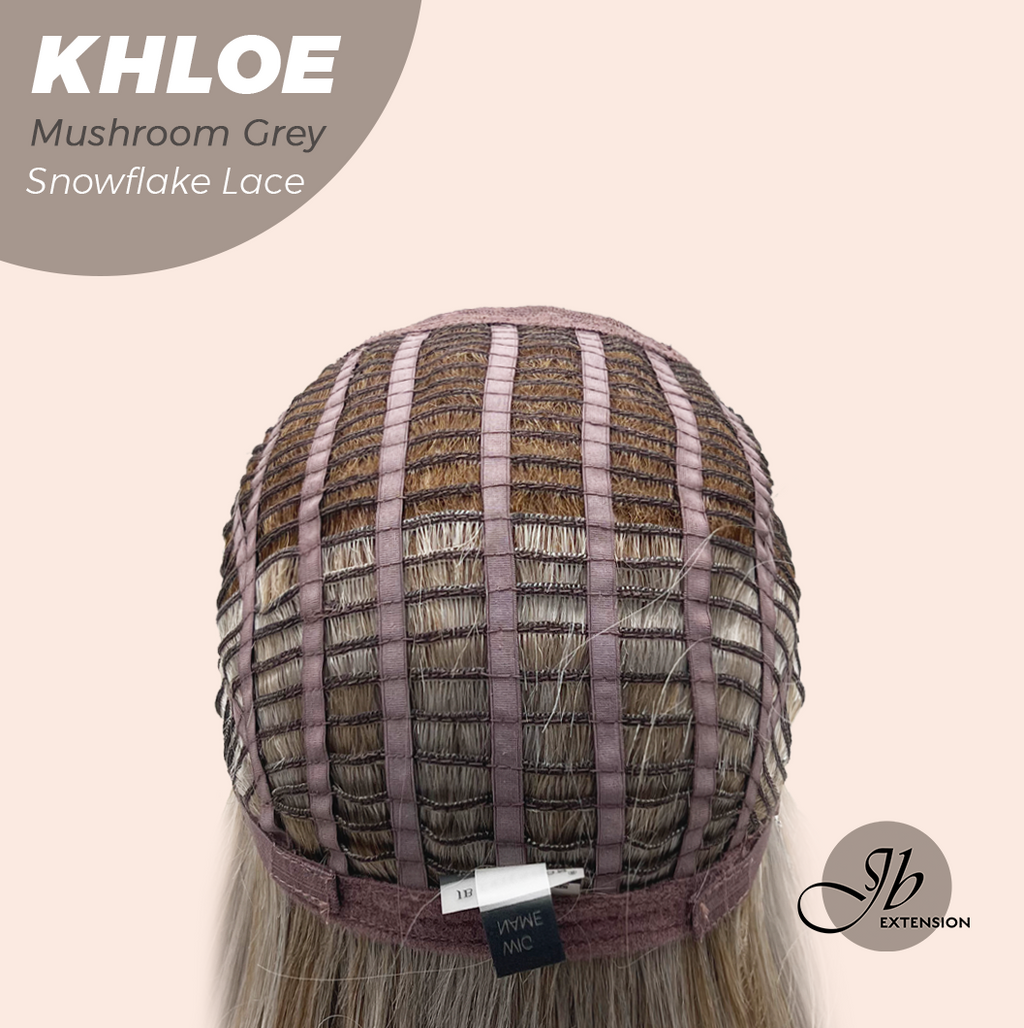 JBEXTENSION 12 Inches Bob Cut Mushroom Grey Pre-Cut Snowflake Lace Frontlace Glueless Wig KHLOE MUSHROOM GREY【PERMATEASE】【BENDY EAR TABS】