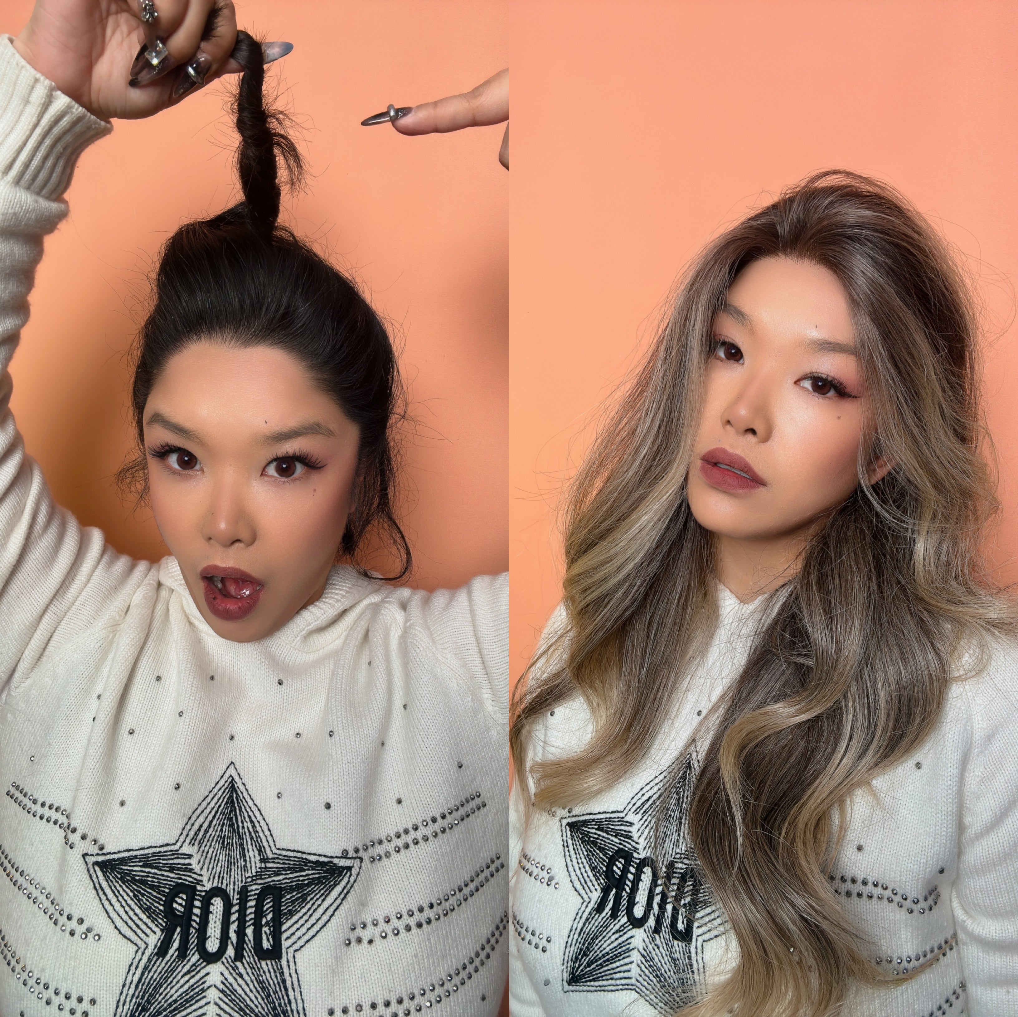 Nichole's Selection - 26 Inches Curly Mix Blonde Free Part Pre-Cut Frontlace Glueless Wig CHELSEY