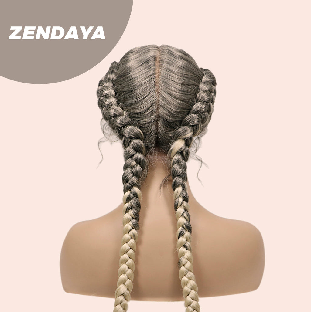 Get this look with JBextension 40" Lace Front Box Braided Wigs  with Baby Hair  - Zendaya