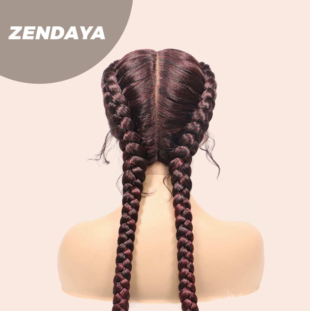 Get this look with JBextension 40" Lace Front Box Braided Wigs  with Baby Hair  - Zendaya