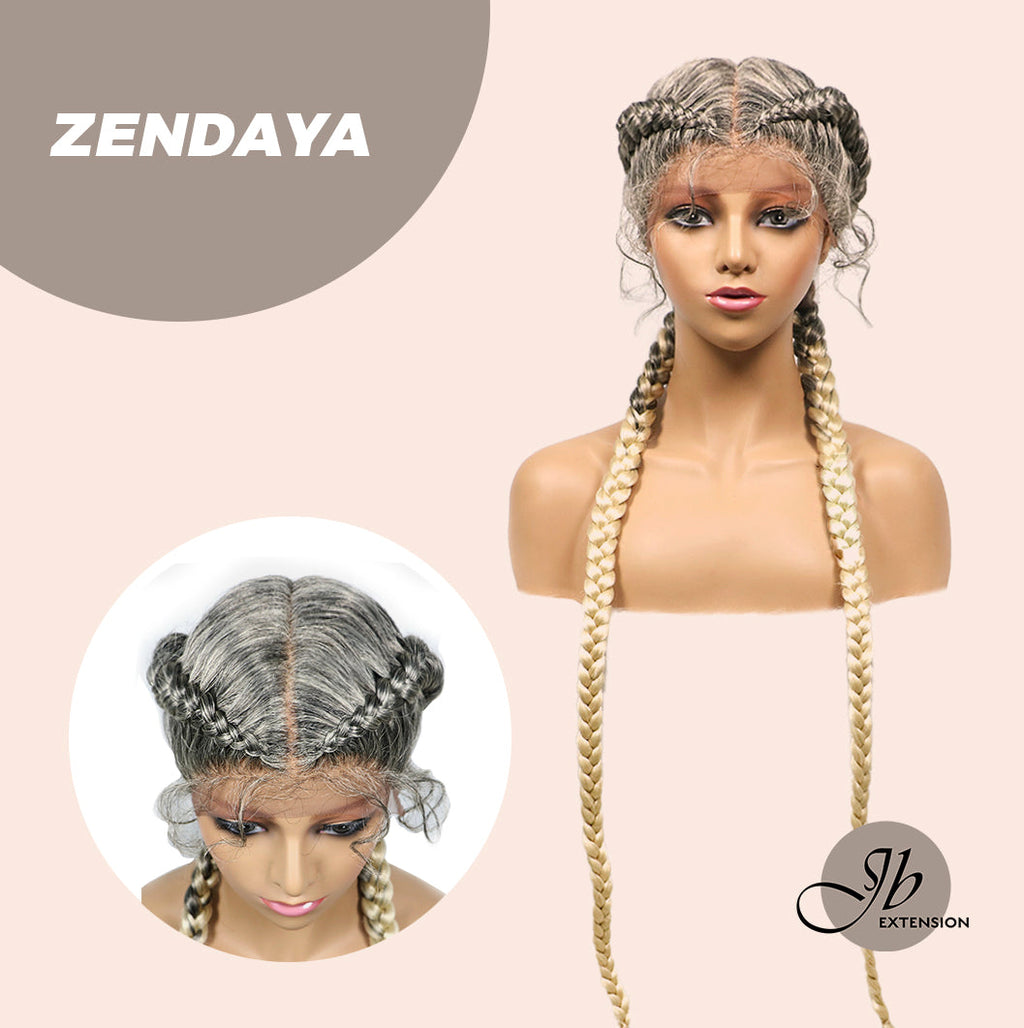 Get this look with JBextension 40" Lace Front Box Braided Wigs  with Baby Hair  - Zendaya