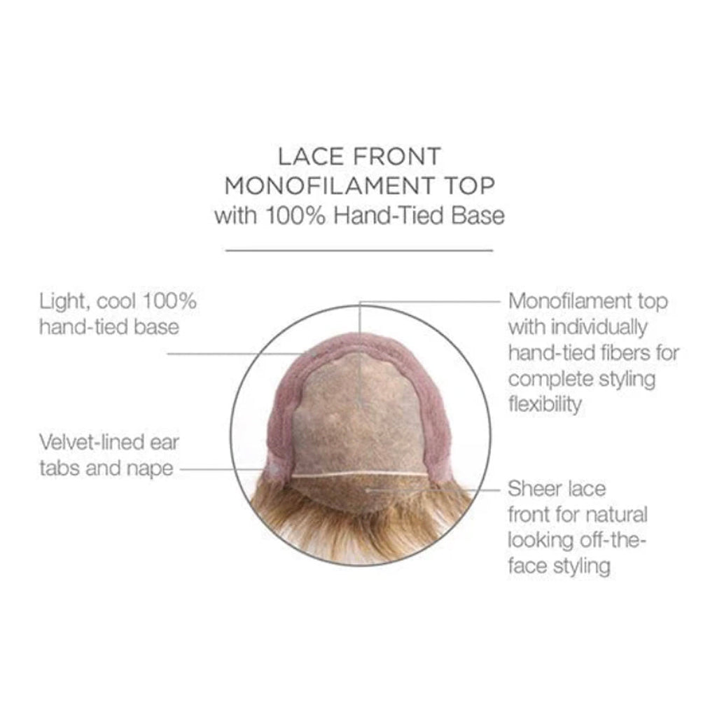 JBEXTENSION ANGELA MONO Monofilament Handmade Wig 6X5 Full Monofilament Hand Tied Top Wig 16 Inches Crème Caramel Mono Lace Wig With Anti-slip Silicone Strips Glueless Wig ANGELA MONO【BENDY EAR TABS】