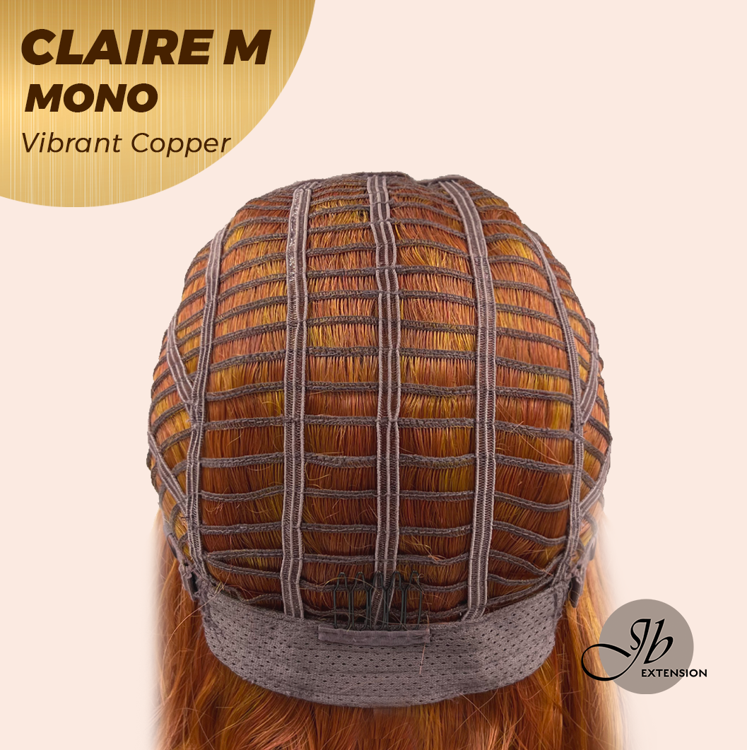 [PRE-ORDER] HOT OF SEASON -  CLAIRE MONO VIBRANT COPPER Partial Monofilament Wig 22 Inches Vibrant Copper Partial Mono Lace Glueless Wig Claire Mono Vibrant Copper【BENDY EAR TABS】