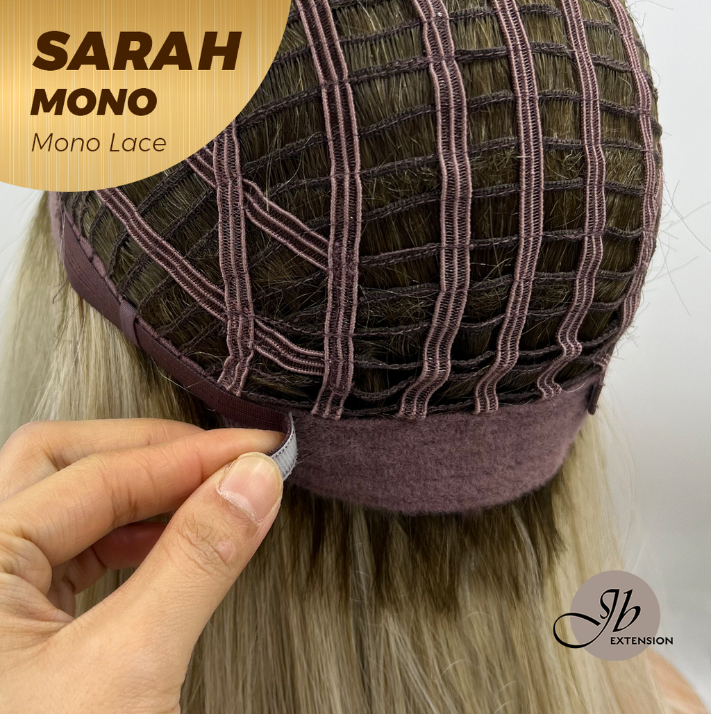 Nichole's Selection - SARAH MONO Monofilament Handmade Wig 6X5 Full Monofilament Hand Tied Top Wig 22 Inches Blonde Color Full Mono Lace Glueless Wig SARAH MONO【BENDY EAR TABS】