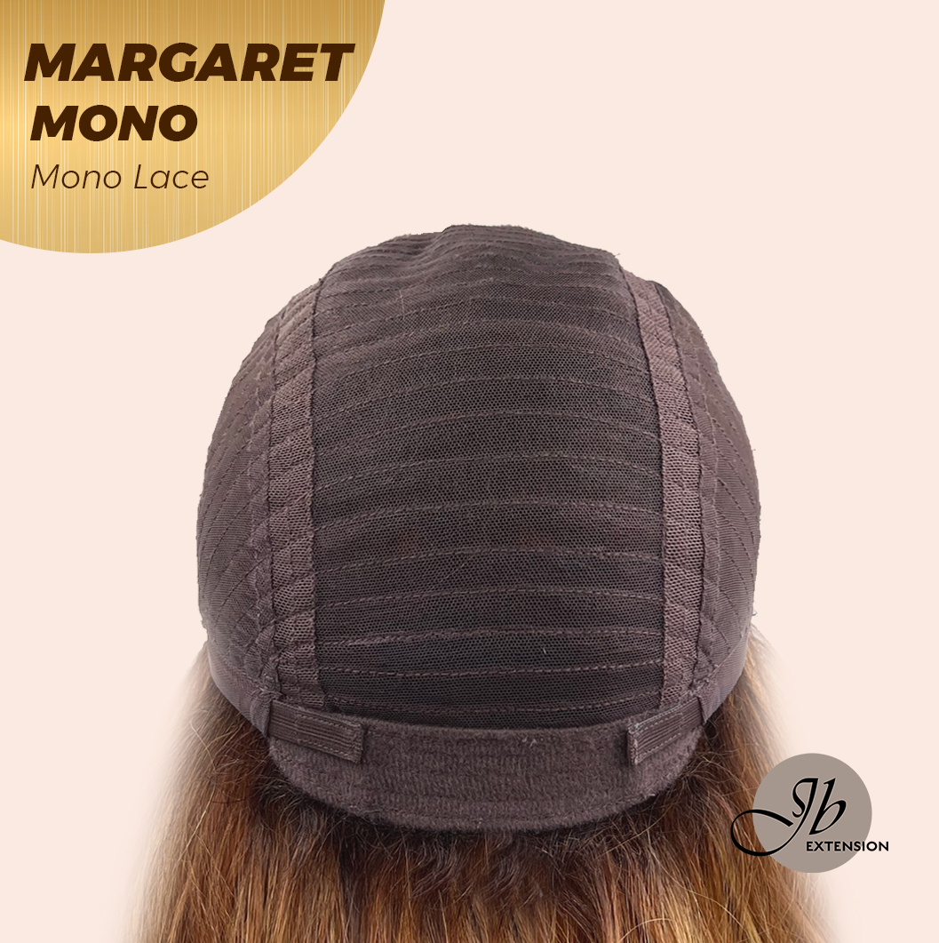 JBEXTENSION MARGARET MONO Monofilament Handmade Wig 6X5 Full Monofilament Hand Tied Top Wig 20 Inches Light Copper Mono Lace Handmade Futura Fiber Wig With Anti-slip Silicone Strips Glueless Wig MARGARET MONO【BENDY EAR TABS】