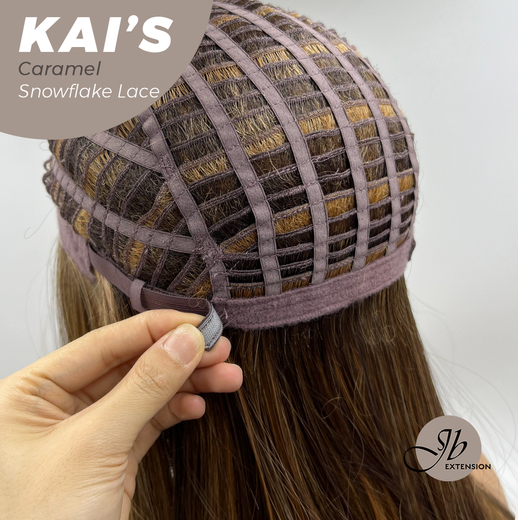 JBEXTENSION 18 Inches Caramel Pre-Cut Snowflake Lace Frontlace Glueless Wig KAI'S CARAMEL【PERMATEASE】【BENDY EAR TABS】