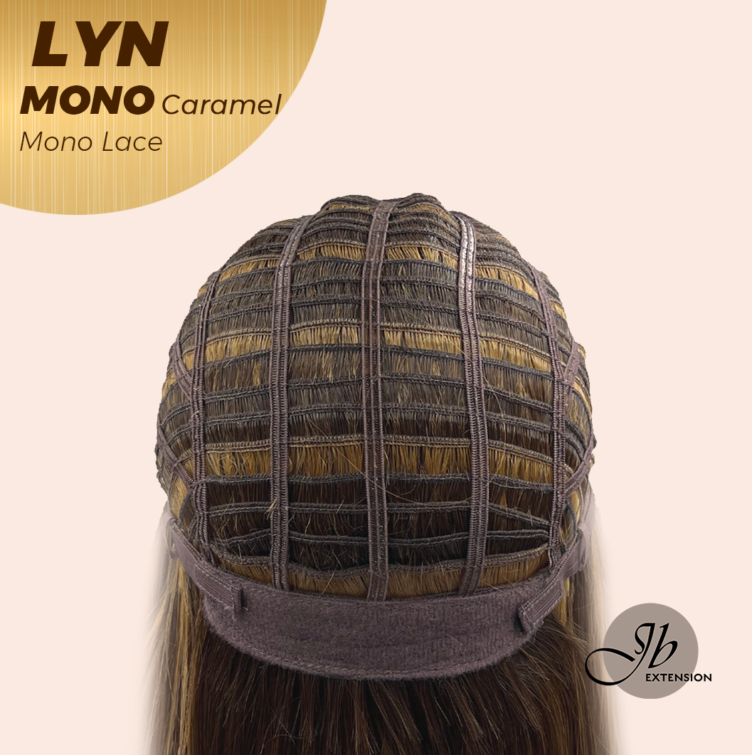 JBEXTENSION LYN MONO Partial Monofilament Wig 17 Inches Caramel Partial Mono Lace Glueless Wig LYN MONO CARAMEL【BENDY EAR TABS】