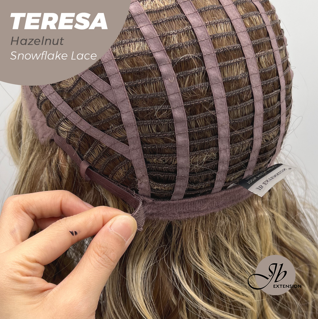 JBEXTENSION 18 Inches Hazelnut Pre-Cut Snowflake Lace Frontlace Glueless Wig TERESA HAZELNUT【PERMATEASE】【BENDY EAR TABS】- M/L