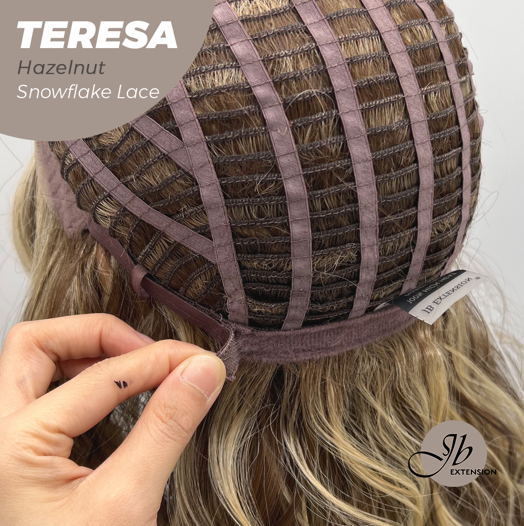 JBEXTENSION 18 Inches Hazelnut Pre-Cut Snowflake Lace Frontlace Glueless Wig TERESA HAZELNUT【PERMATEASE】【BENDY EAR TABS】- M/L