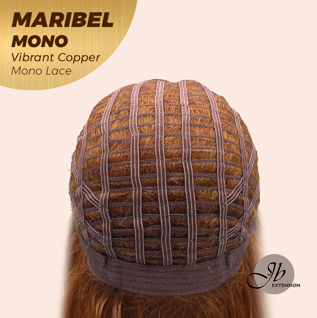 JBEXTENSION MARIBEL MONO VIBRANT COPPER Monofilament Handmade Wig 6X5 Full Monofilament Hand Tied Top Wig 16 Inches Vibrant Copper Wave Mono Lace Wig With Anti-slip Silicone Strips Glueless Wig MARIBEL MONO VIBRANT COPPER【BENDY EAR TABS】