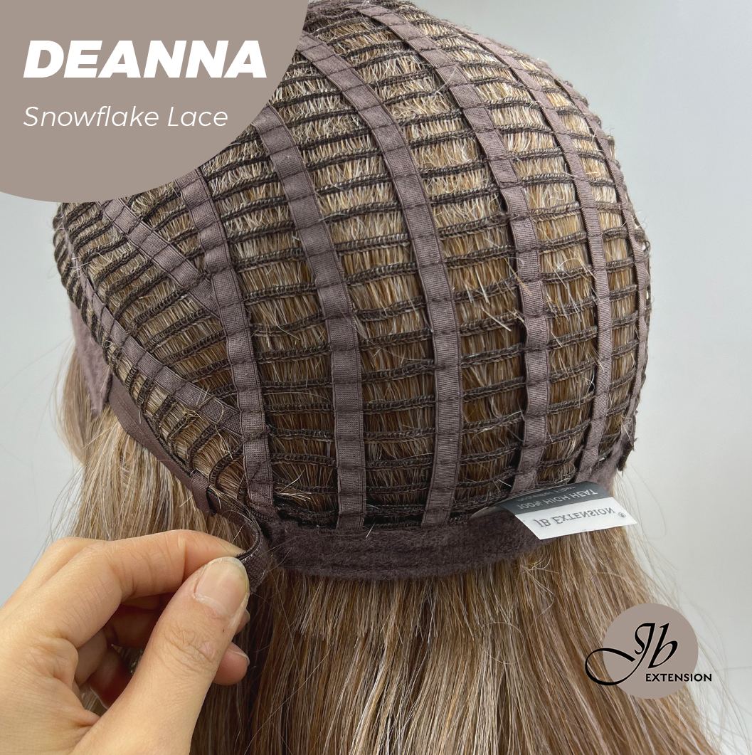 JBEXTENSION 20 Inches Apricot Pre-Cut Snowflake Lace Frontlace Glueless Wig DEANNA SNOWFLAKE【PERMATEASE】【BENDY EAR TABS】