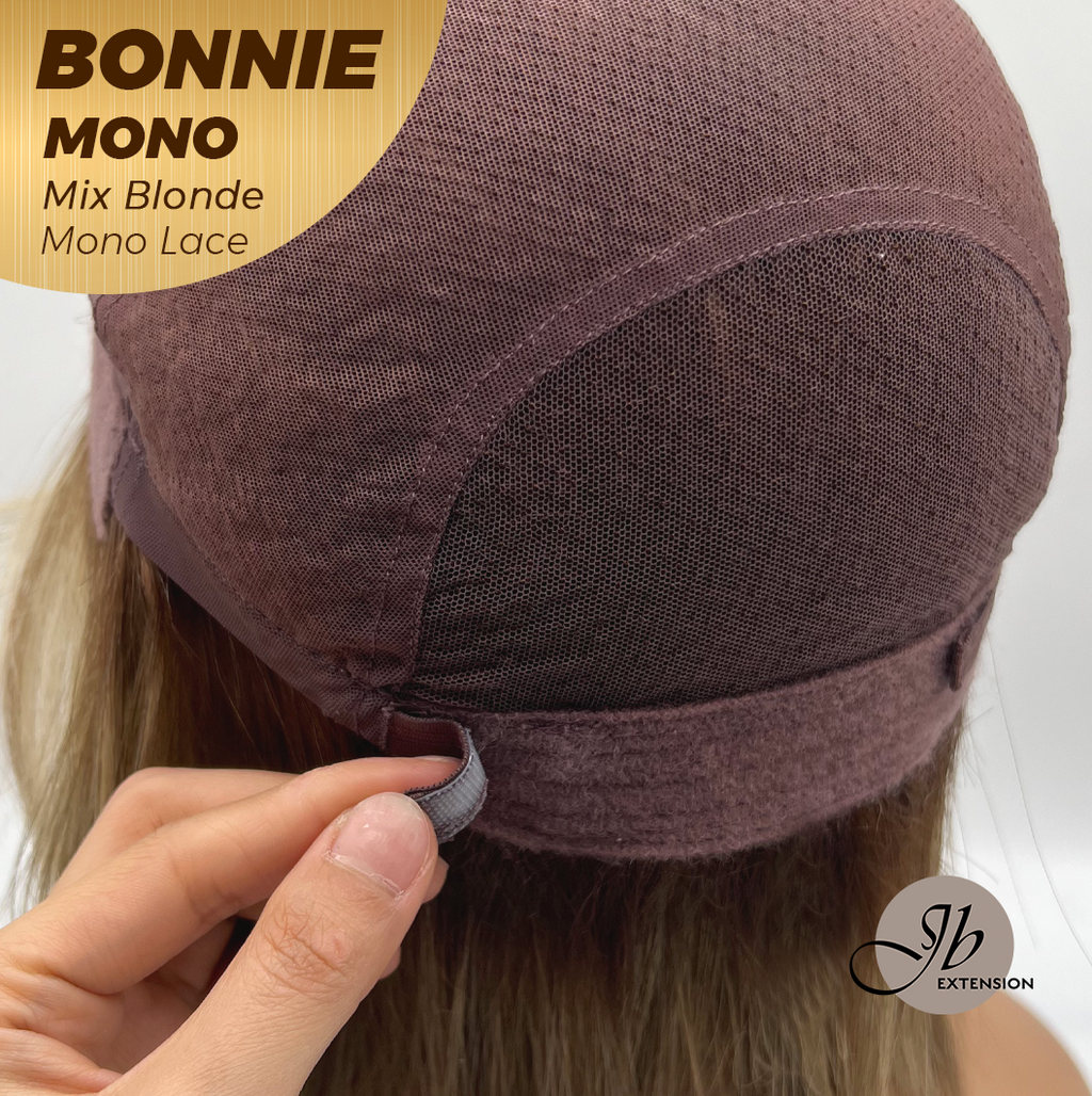 [PRE-ORDER] JBEXTENSION BONNIE MONO MIX BLONDE Full Monofilament Handmade Full Lace Full Hand Tied Wig 12 Inches Mix Blonde With Dark Root Mono Lace Handmade Futura Fiber Glueless Wig BONNIE MONO MIX BLONDE【BENDY EAR TABS】